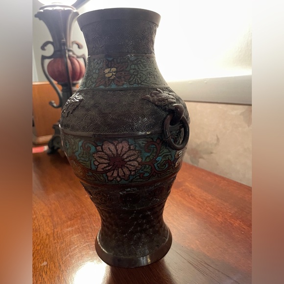 19th century Chinese Bronze Vase Cloisonné technique - Picture 11 of 13
